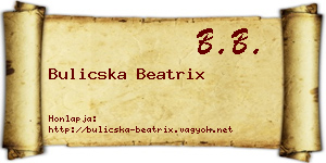 Bulicska Beatrix névjegykártya